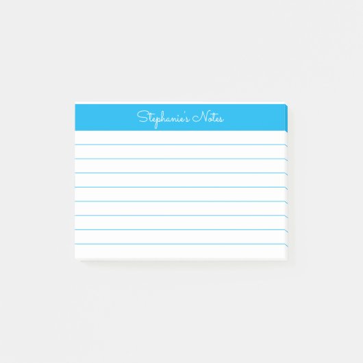 Minimalistisch speciaal uitgelijnd hemelsblauw post-it® notes (Voorkant)