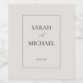 Minimalistisch speciaal voor bruiloft bestemde eti wijn etiket (Enkel label)