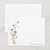 Minimalistisch speciaal voor wilde bloemen ontworp notitiekaartje (Voorkant / Achterkant)