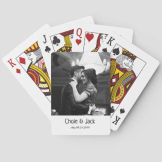 Minimalistisch spel één zwart-wit koppel foto pokerkaarten