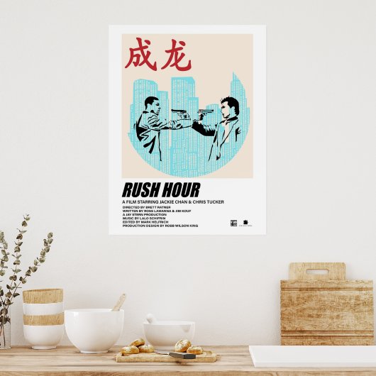 Minimalistisch spitsuur poster (Keuken)