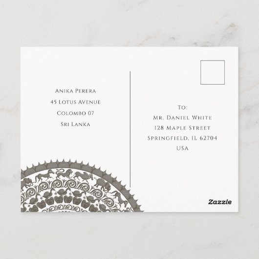 Minimalistisch Sri Lanka uitnodigingsontwerp Briefkaart (Achterkant)