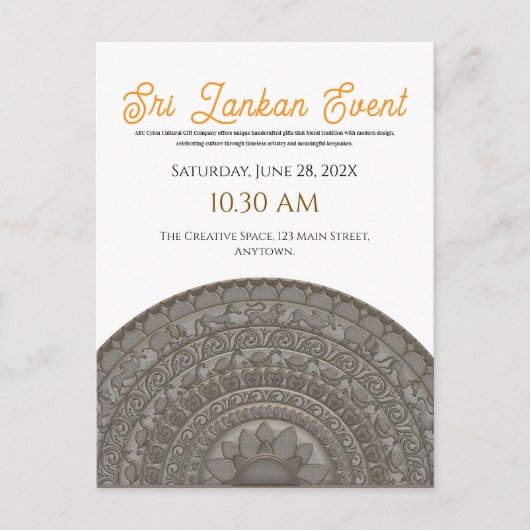 Minimalistisch Sri Lanka uitnodigingsontwerp Briefkaart (Voorkant)
