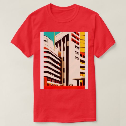 Minimalistisch stadhuis 2 t-shirt (Design voorkant)