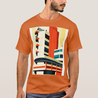 Minimalistisch stadhuis t-shirt