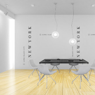 Minimalistisch stadsgezicht: staatsnaam in zwart-w behang