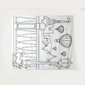 Minimalistisch stadsprofiel van Parijs wandtapijt Wandkleed (Voorkant (horizontaal))