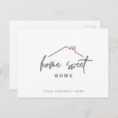 Minimalistisch startpunt voor onroerend goed briefkaart (Voorkant / Achterkant)