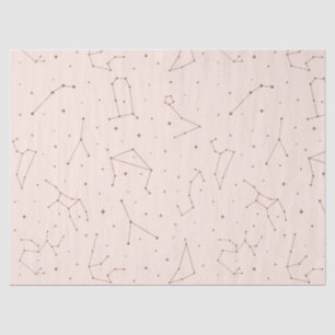 Minimalistisch sterrenbeeldpatroon in roze en brui tissuepapier