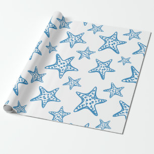 Minimalistisch Sterrenvis Kustpatroon (2) Cadeaupapier