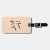 Minimalistisch stijlvol chic beige gepersonaliseer bagagelabel (Voorkant horizontaal)