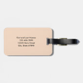 Minimalistisch stijlvol chic beige gepersonaliseer bagagelabel (Achterkant horizontaal)