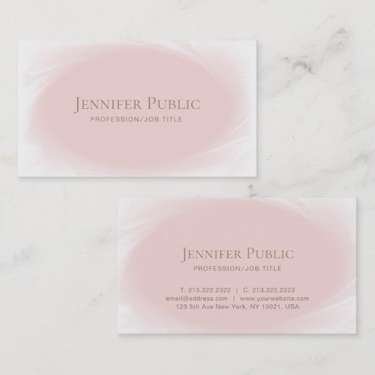 Minimalistisch stijlvol design: dubbelroze roze go visitekaartje (Voorkant / Achterkant)