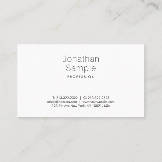 Minimalistisch stijlvol grafisch ontwerp Professio Visitekaartje (Achterkant)