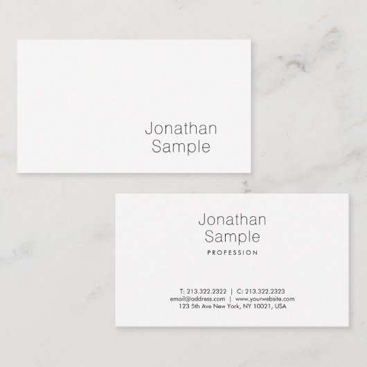 Minimalistisch stijlvol grafisch ontwerp Professio Visitekaartje (Voorkant / Achterkant)
