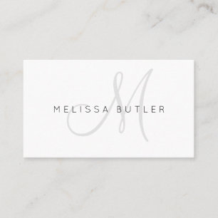 Minimalistisch stijlvol grijs monogram visitekaartje