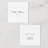 Minimalistisch stijlvol handgeschreven Script Squa Vierkante Visitekaartje (Voorkant / Achterkant)