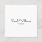 Minimalistisch stijlvol handgeschreven Script Squa Vierkante Visitekaartje (Voorkant)