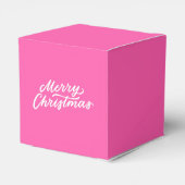 Minimalistisch stijlvol helder roze vrolijk kerstf bedankdoosjes (Achterkant)