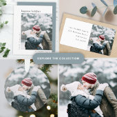 Minimalistisch stijlvol kerstfotoadres etiket