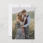 Minimalistisch Stijlvol Manuscript 2 Fotobruiloft Bedankkaart (Achterkant)