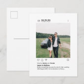 Minimalistisch stijlvol modern aangepast fotoinsta aankondigingskaart (Voorkant / Achterkant)