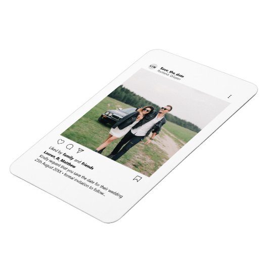 Minimalistisch stijlvol modern aangepast fotoinsta magneet (Linkerzijde)