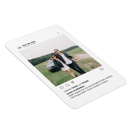 Minimalistisch stijlvol modern aangepast fotoinsta magneet (Rechterzijde)