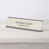 Minimalistisch stijlvol, modern bureau naambordje (Voorkant)