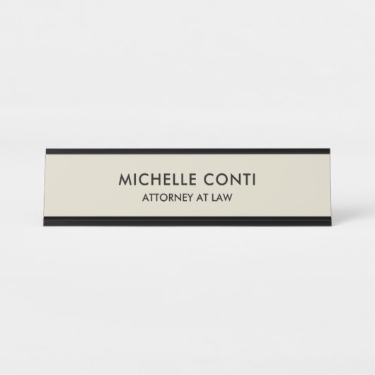Minimalistisch stijlvol, modern bureau naambordje (Voorkant)