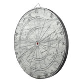 minimalistisch stijlvol, modern kerkgrijs marmer dartbord (Voorkant Rechts)