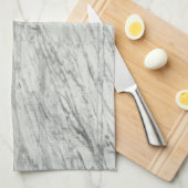minimalistisch stijlvol, modern kerkgrijs marmer theedoek (Quarter Fold)