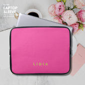 Minimalistisch Stijlvol Modern Roze Goud Monogram Laptop Sleeve