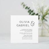 Minimalistisch stijlvol. Modern White Wedding Kaart (Staand voorkant)