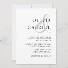 Minimalistisch stijlvol. Modern wit en zwart huwel Kaart