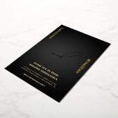 Minimalistisch stijlvol script zwart donker bruilo folie uitnodiging (Gedraaid)