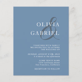 Minimalistisch stijlvol. Typografie blue Wedding I Flyer