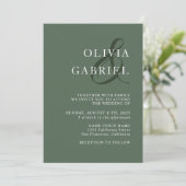 Minimalistisch stijlvol. Typografie green Wedding Kaart (Staand voorkant)