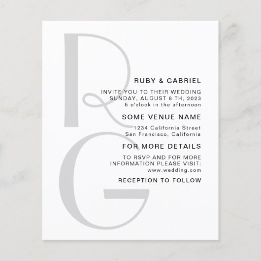 Minimalistisch stijlvol. Typografische monogram We Flyer (Voorkant)