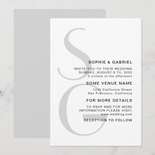 Minimalistisch stijlvol. Typografische monogram We Kaart (Voorkant / Achterkant)