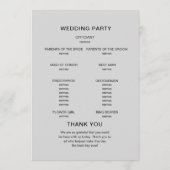 Minimalistisch stijlvol. Typografische monogram We Programmakaart (Achterkant)