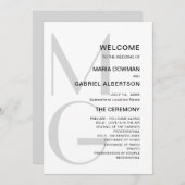 Minimalistisch stijlvol. Typografische monogram We Programmakaart (Voorkant / Achterkant)