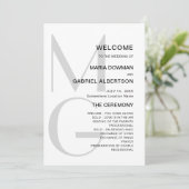 Minimalistisch stijlvol. Typografische monogram We Programmakaart (Staand voorkant)