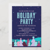 Minimalistisch stijlvol winterdennenboomfeestje kaart (Voorkant)