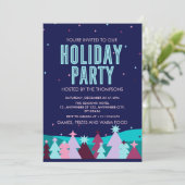 Minimalistisch stijlvol winterdennenboomfeestje kaart (Staand voorkant)