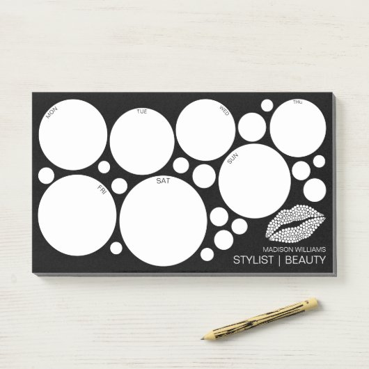 minimalistisch | Stijlvolle witte lips Moderne Age Post-it® Notes (Op bureau)