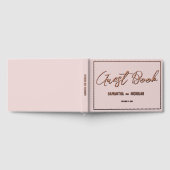 Minimalistisch Stof Roze Huwelijksprogramma Gastenboek (Volledig)