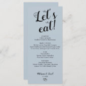 Minimalistisch Stofblauw Eet-menu Menu (Voorkant / Achterkant)