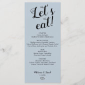 Minimalistisch Stofblauw Eet-menu Menu (Voorkant)