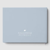 Minimalistisch Stofblauw Trouwgastboek Gastenboek (Achterkant)